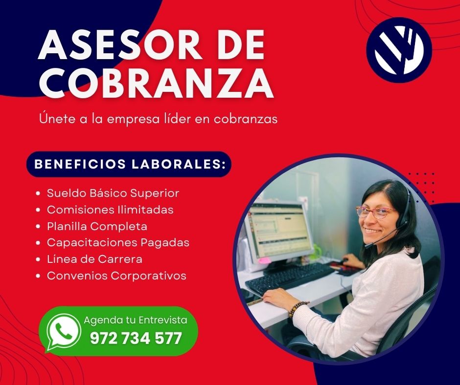 Nuevas Oportunidades De Empleo Asesores De Cobranzas Hibrido Para